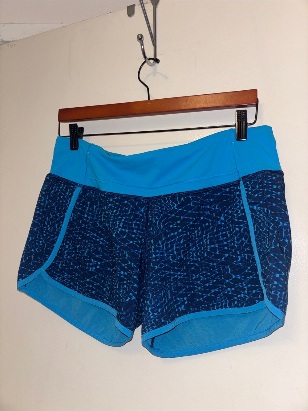 lululemon athletica Navy Patterned and Bright Blue Women's Athletic Shorts